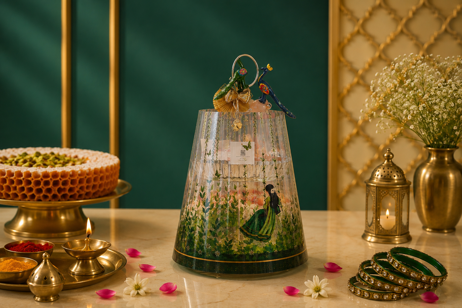 Silver 2 Tier Teej Stand.