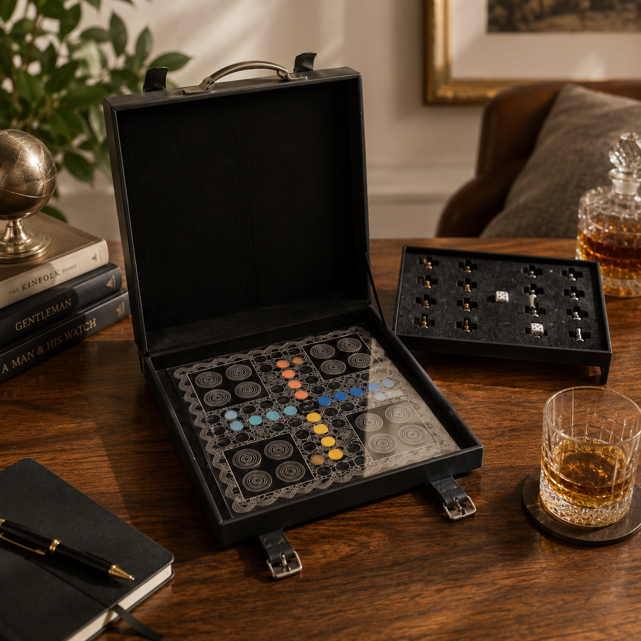 Izzhaar Silver Metal Designer Ludo Chess