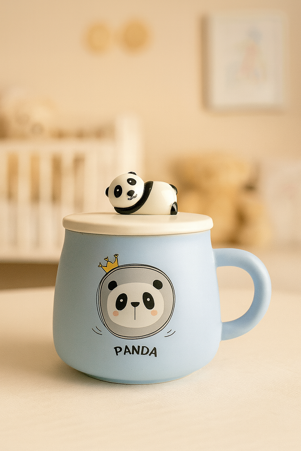Izzhaar “Little Panda Snuggle Mug” with Ceramic Panda Lid