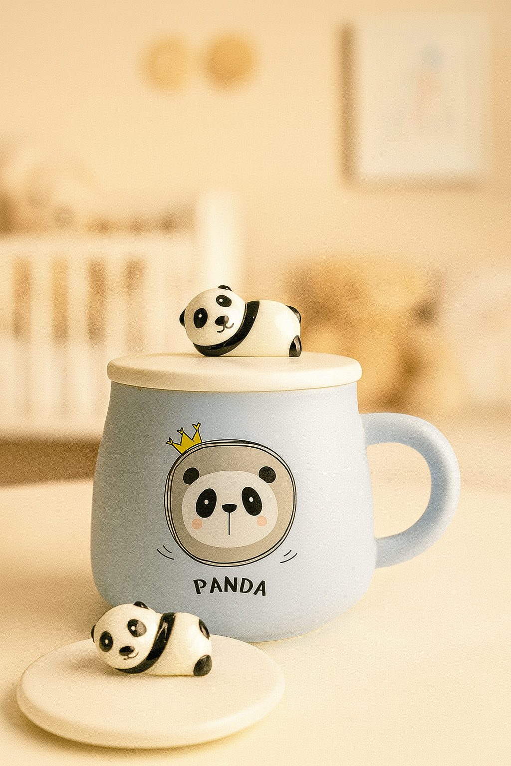 Izzhaar “Little Panda Snuggle Mug” with Ceramic Panda Lid