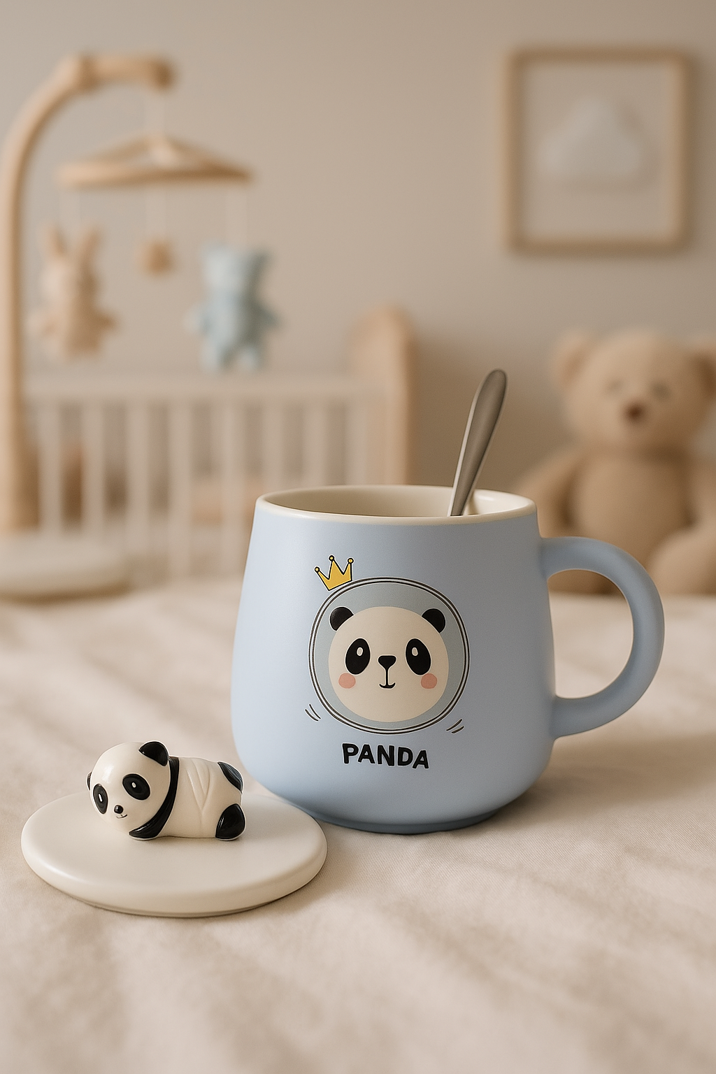 Izzhaar “Little Panda Snuggle Mug” with Ceramic Panda Lid