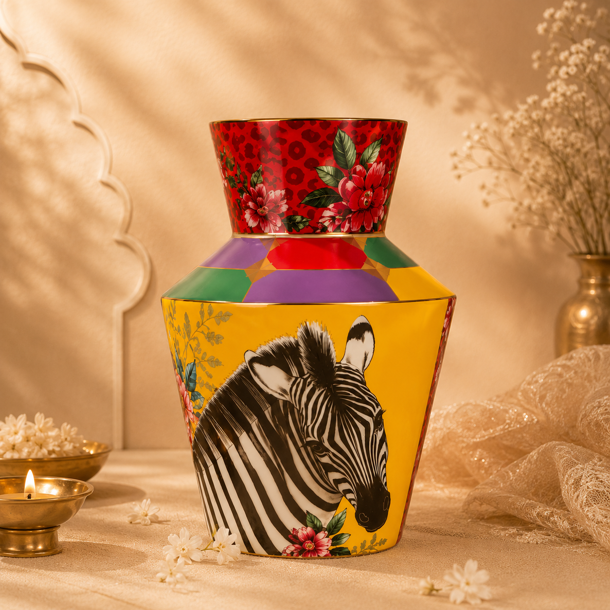 Wild Charm Zebra Vase