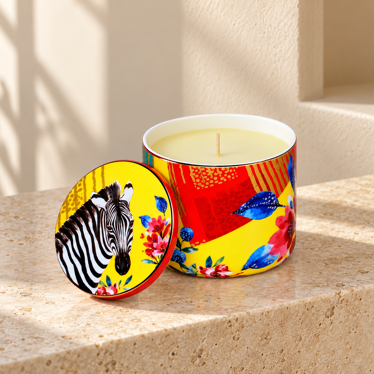 Izzhaar Wild Charm Summer Rose Candle Holder with Wax