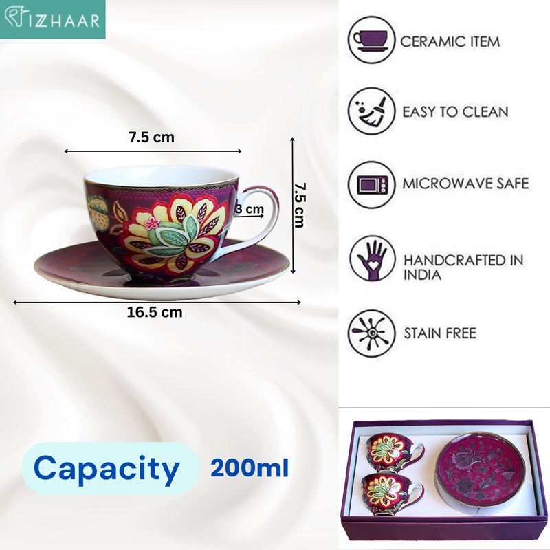 Ceramic Summer Haze Purple Cup & Saucer set