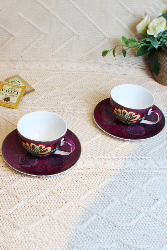 Ceramic Summer Haze Purple Cup & Saucer set