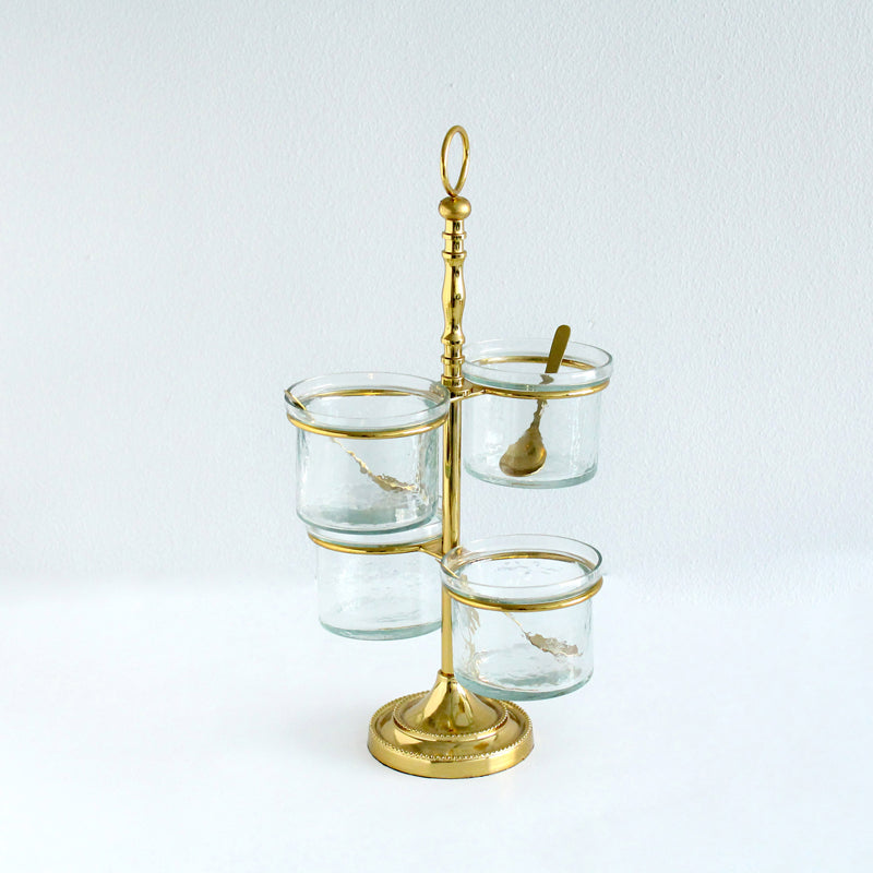 Khidmat 2 Tier Nuts Bowl Stand Brass