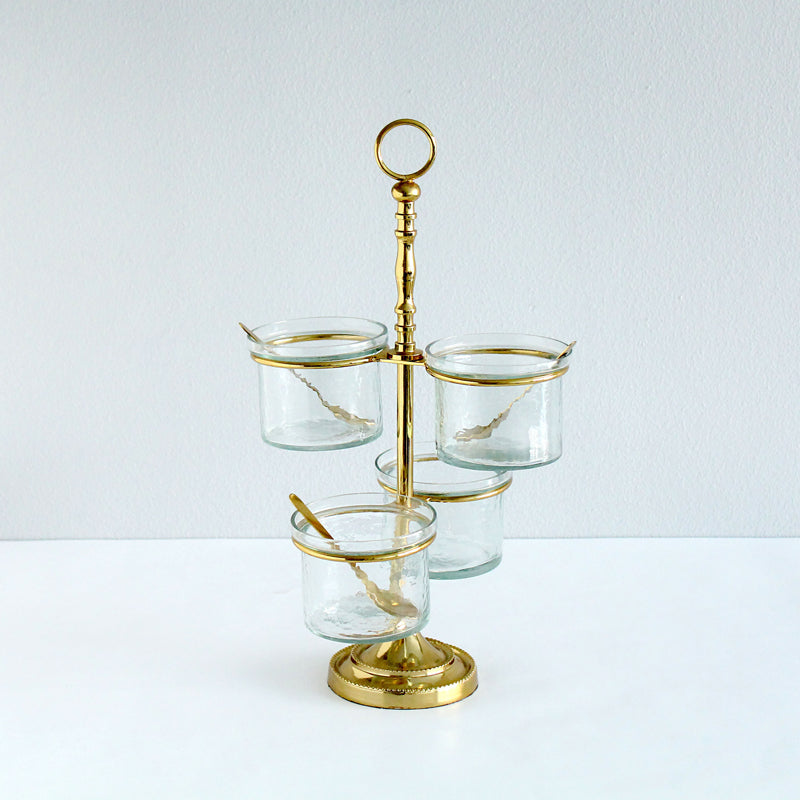 Khidmat 2 Tier Nuts Bowl Stand Brass