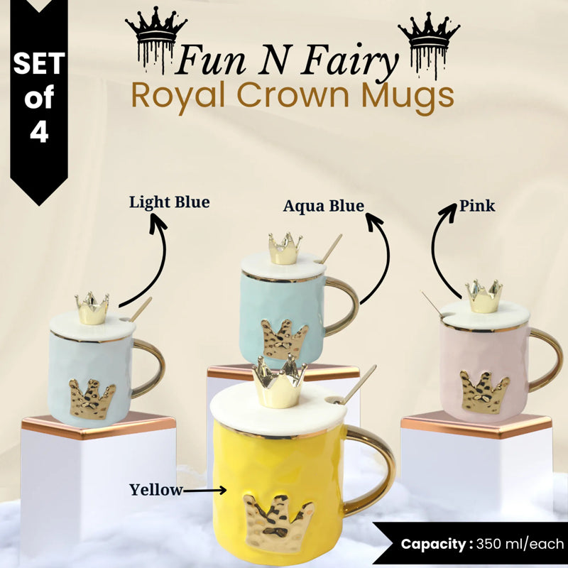 Royal Crown Mugs Set of 4