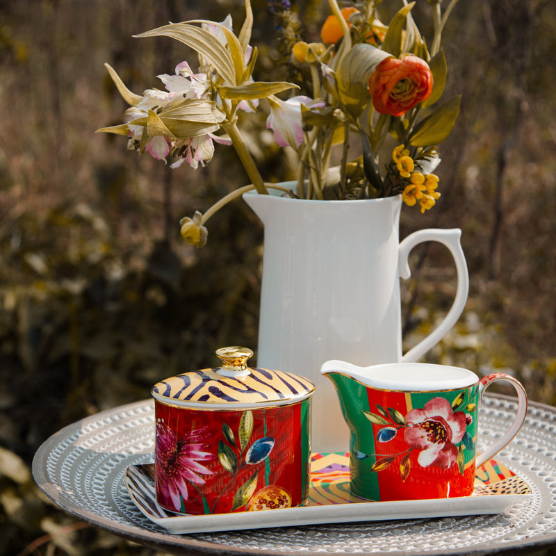 Summer Rose Sugar Pot & Creamer