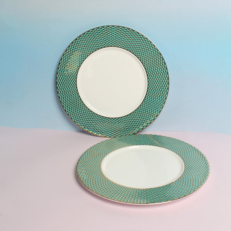 11 Inch Weaving Green Dinner Plate Set Of 2