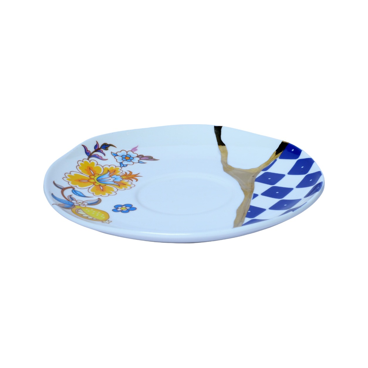 Izzhaar Blue Floral Elegance Ceramic Cup & Saucer Set of 6