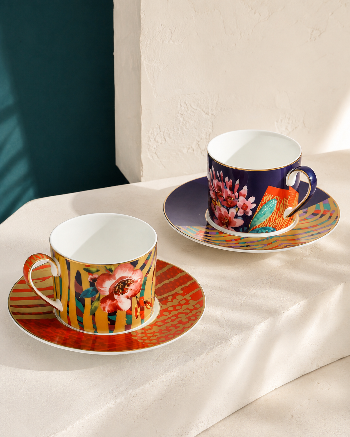 Izzhaar Wild Charm Cups & Saucers Set of 2