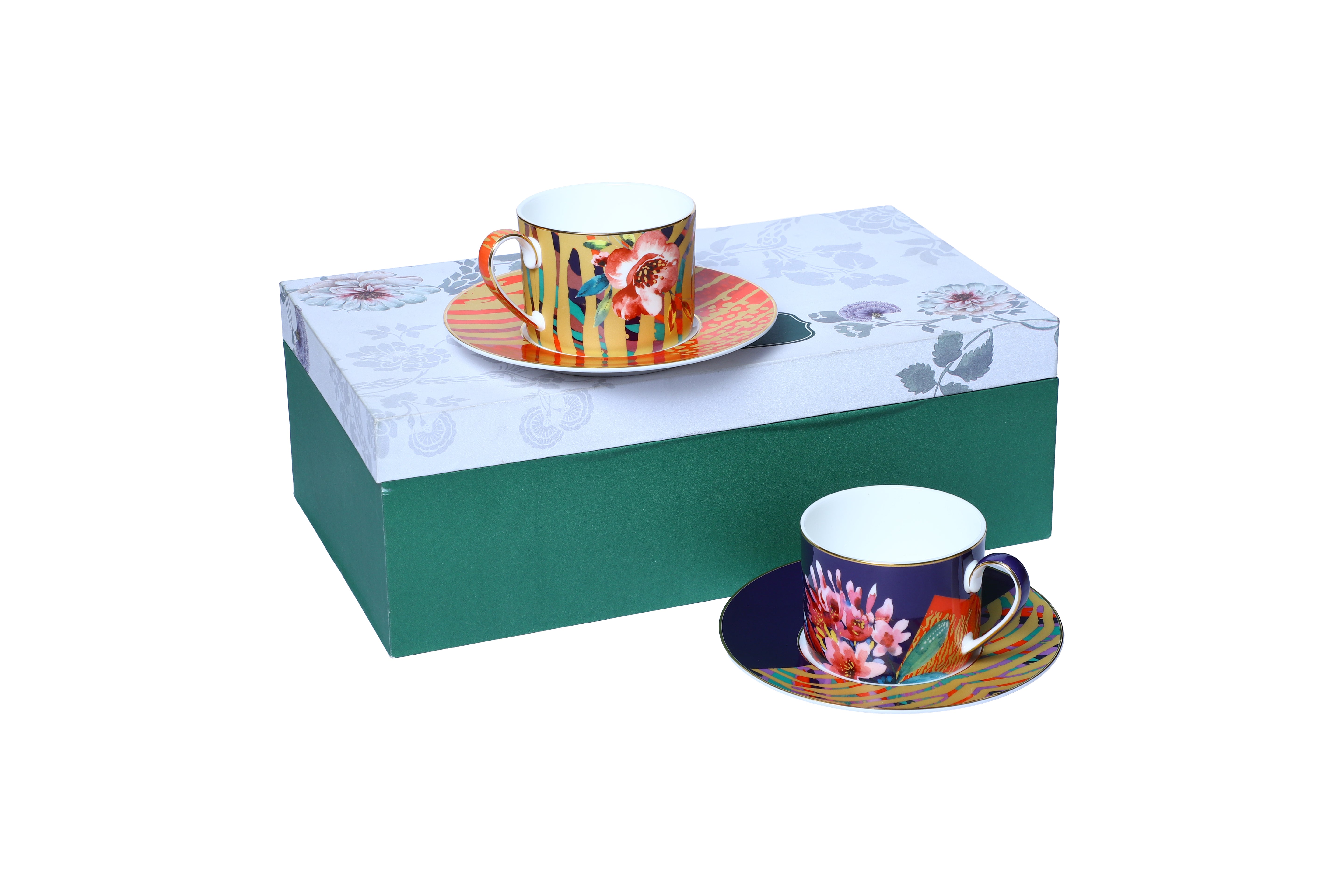 Izzhaar Wild Charm Cups & Saucers Set Of 2