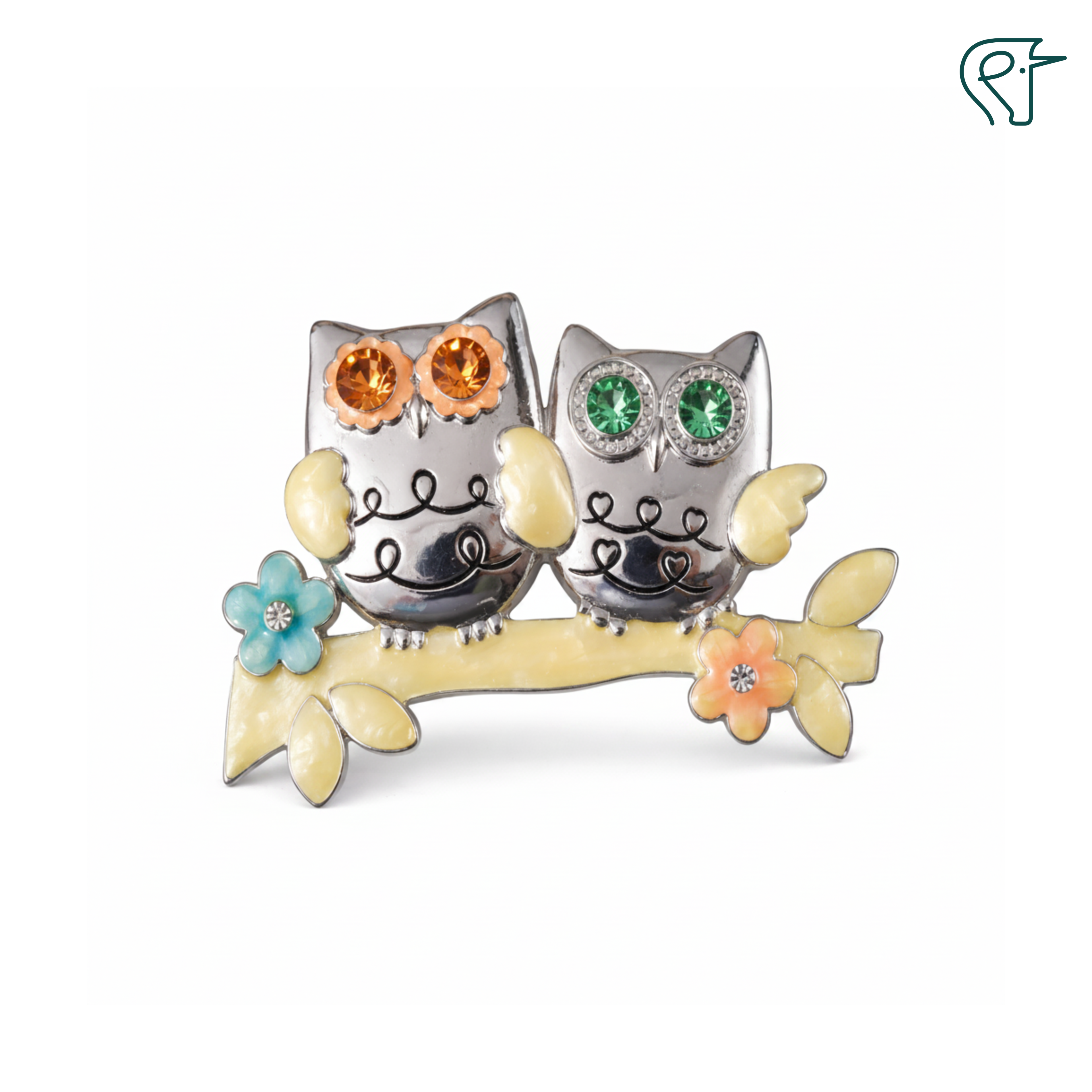 Twin Owl Charm Decor