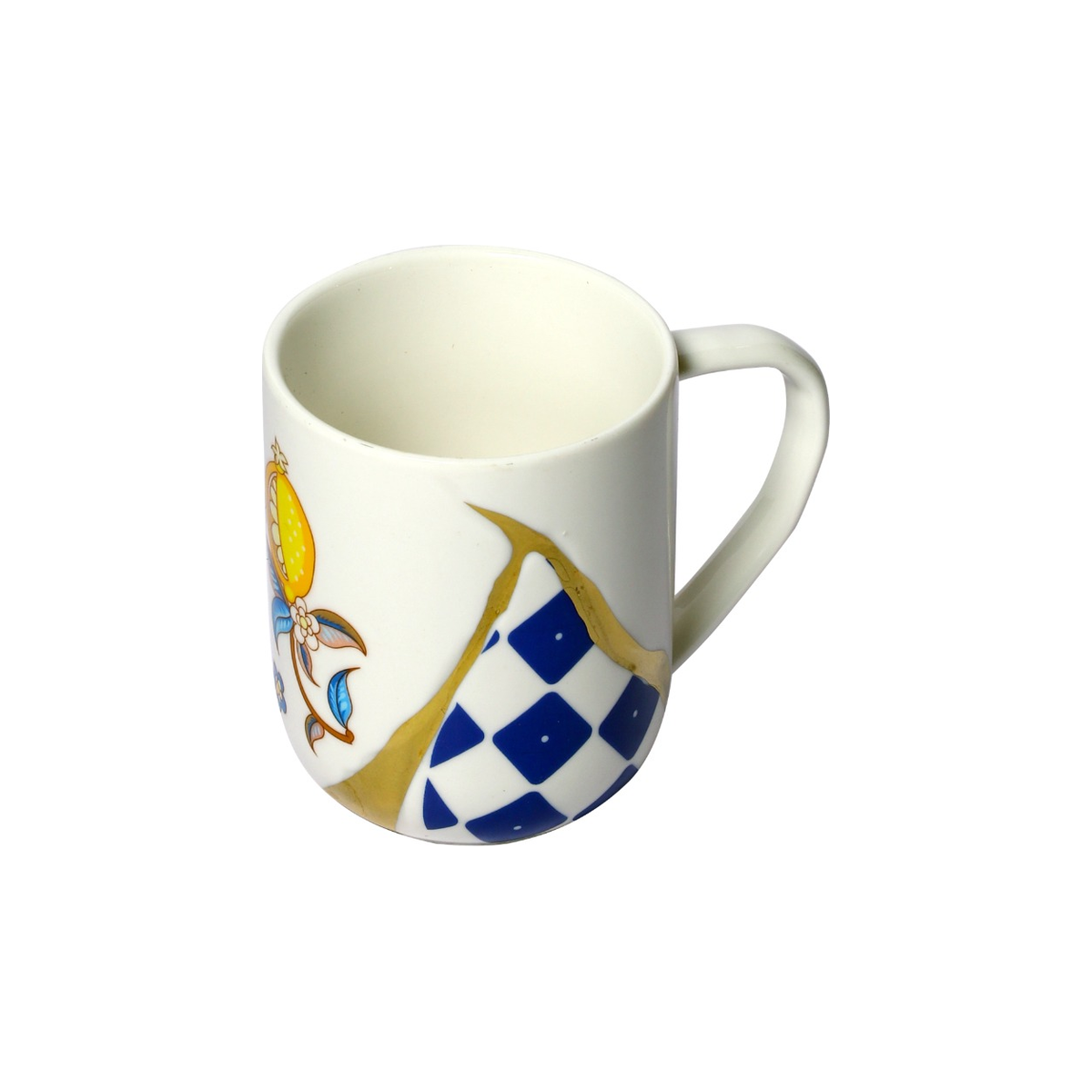 Izzhaar Blue Floral Elegance Ceramic Mug Set of 6