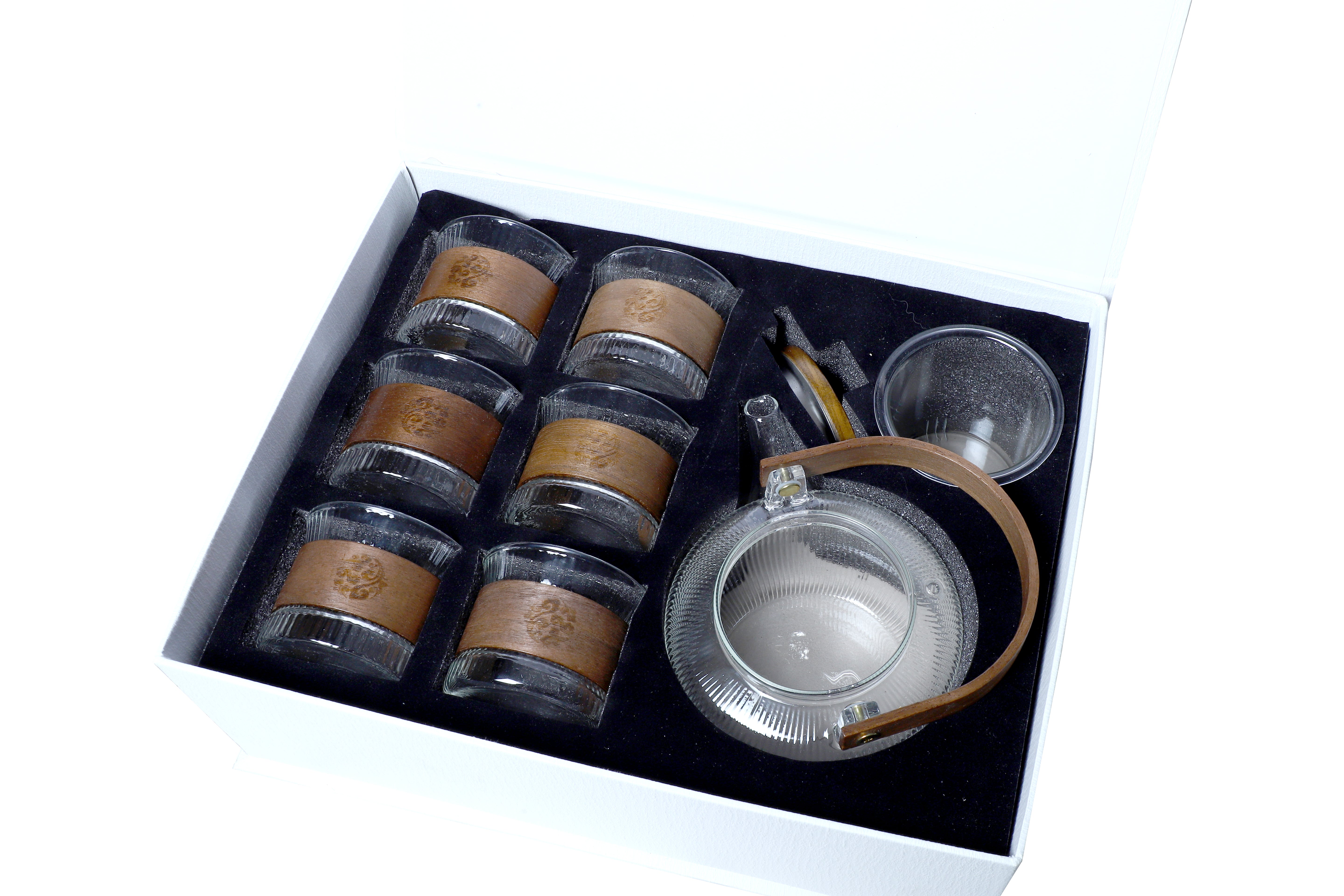 Izzhaar Set Of 6 Glass Cup ( White Gift Box), Item Code- Izhbl-01
