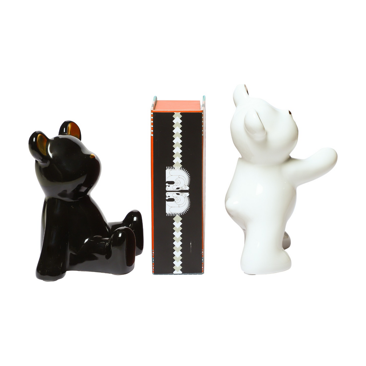 Izzhaar Black & White Bear Decorative Bookend Set
