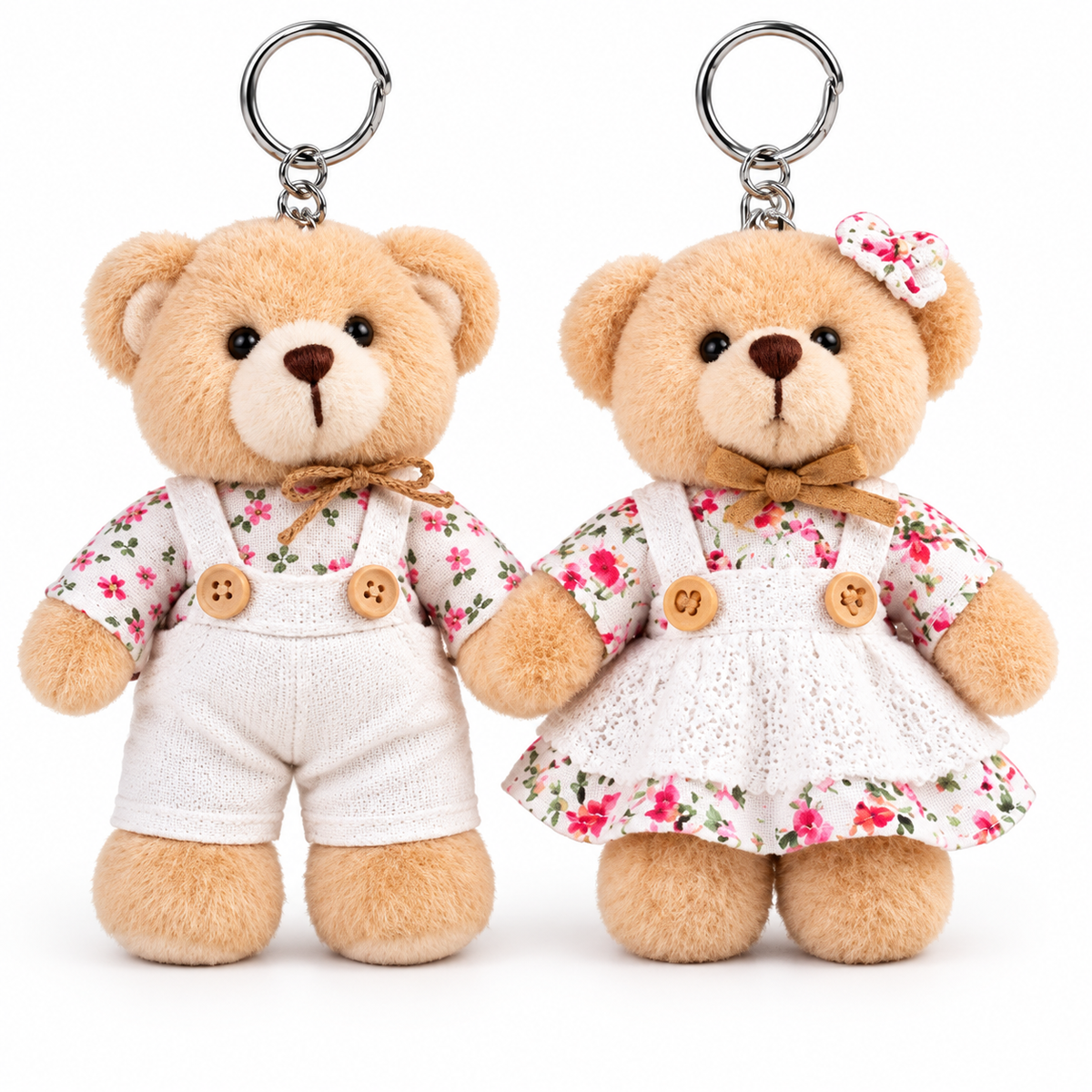 Izzhaar Plush Teddy Bear Couple Keychain Set of 2