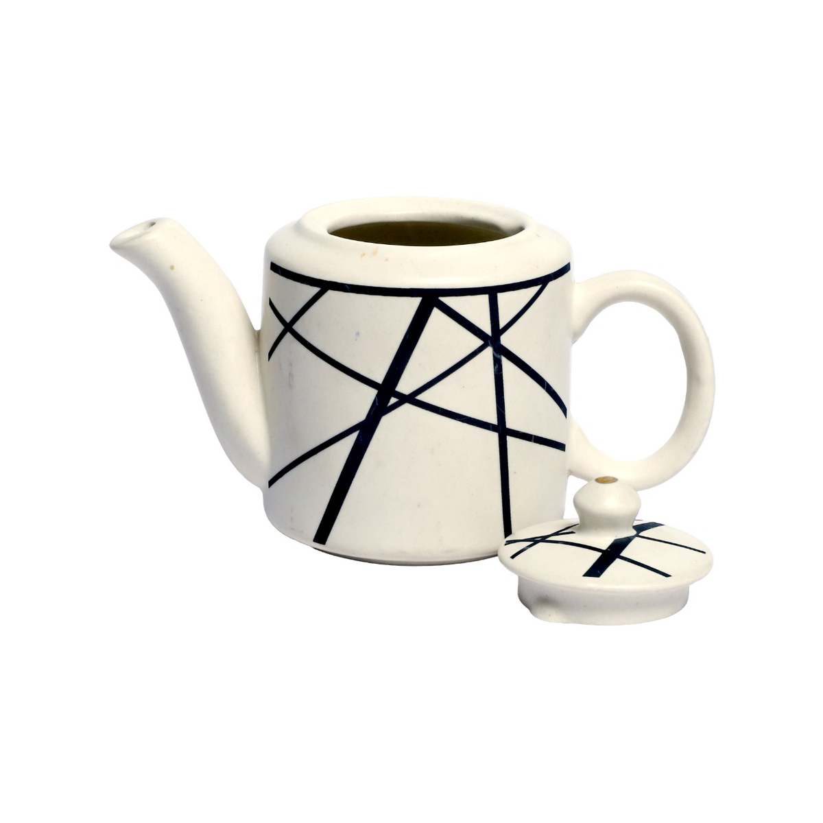 Izzhaar Abstract Print Black & White Ceramic Tea Set