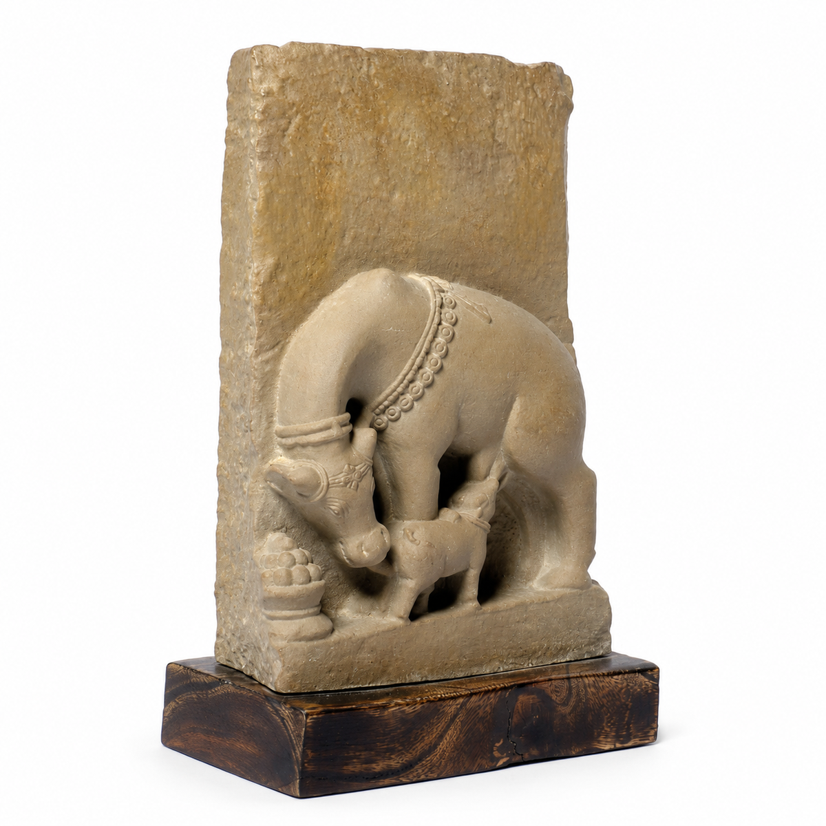 Izzhaar Kamdhenu Sculpture | 12th Century Wish-Fulfilling Cow Hindu Sacred Art Museum Replica