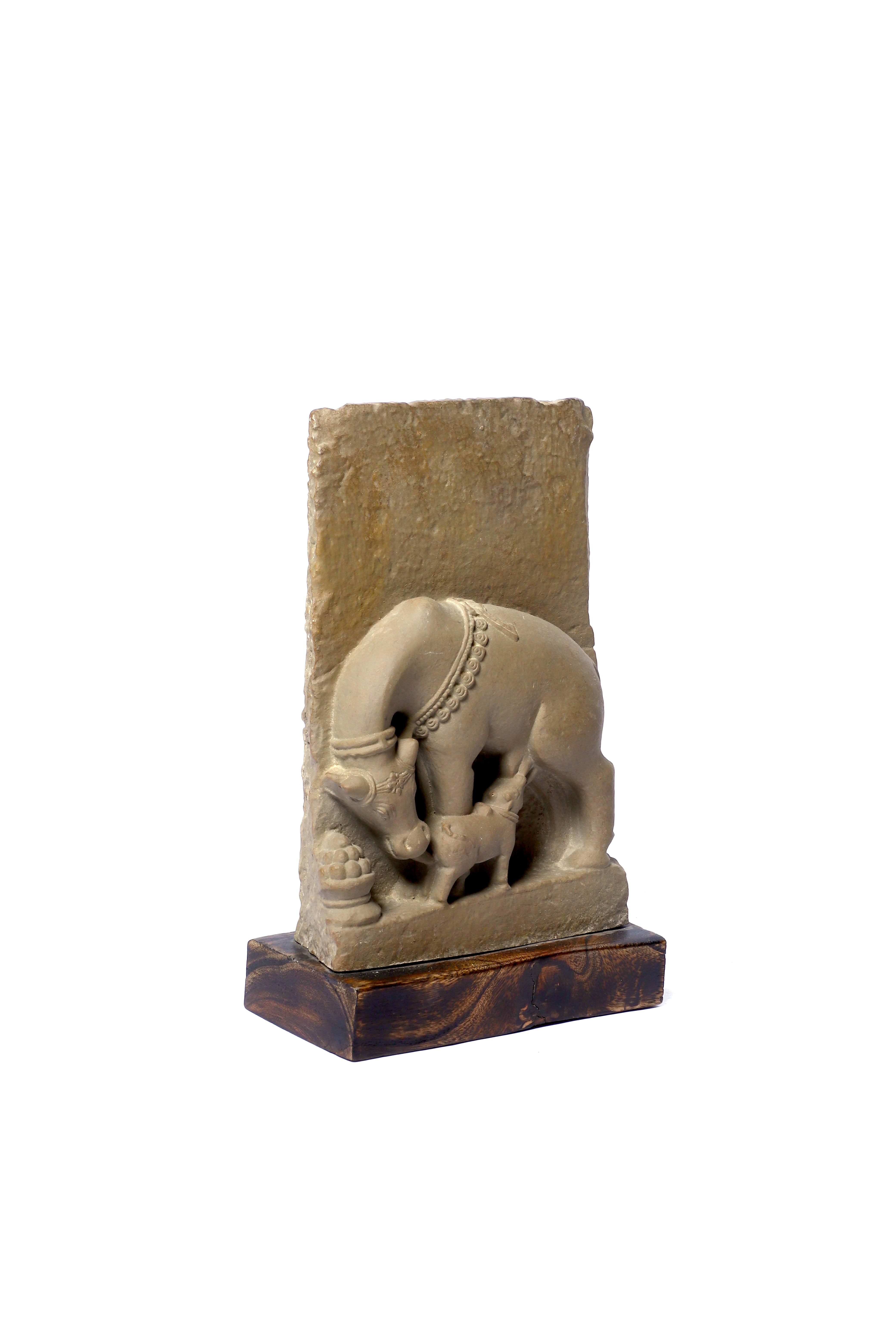 Izzhaar Divine Kamdhenu Cow & Calf Decorative Showpiece for Home, Office and Gifting