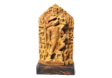 Izzhaar Divine Narvaraha Golden Brown Decorative Sculpture with Wooden Base