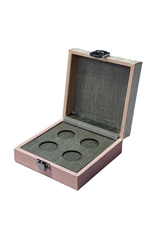 Roman Pink Four Coin Box