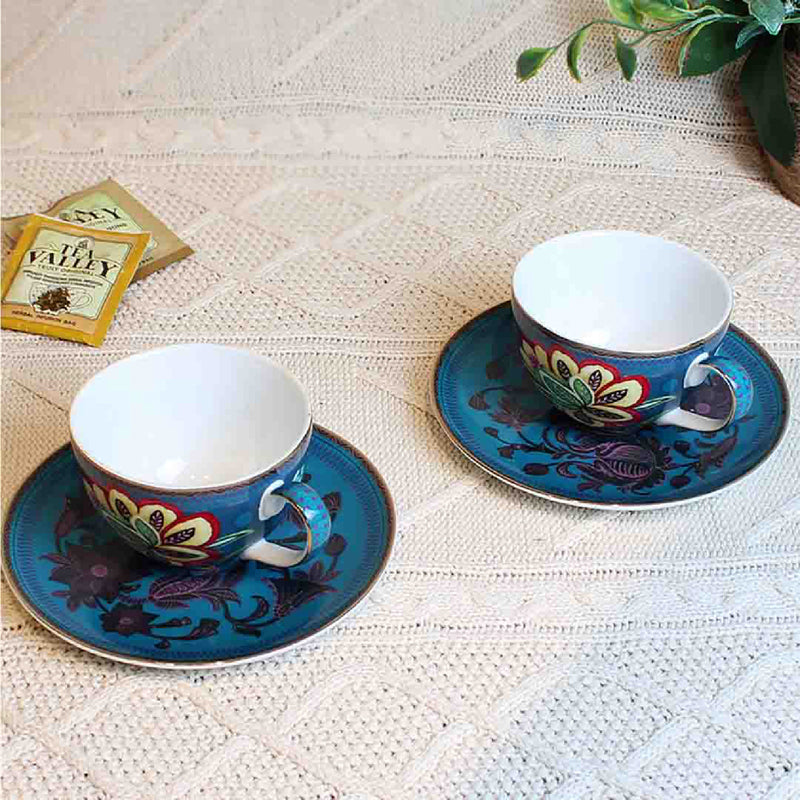 Ceramic Summer Haze Blue Cup & Saucer Set