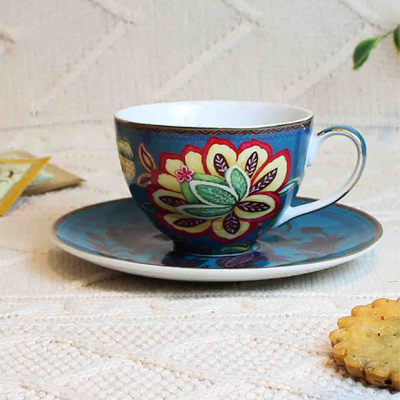 Ceramic Summer Haze Blue Cup & Saucer Set