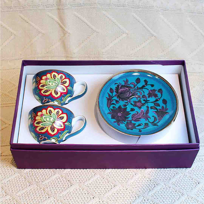 Ceramic Summer Haze Blue Cup & Saucer Set