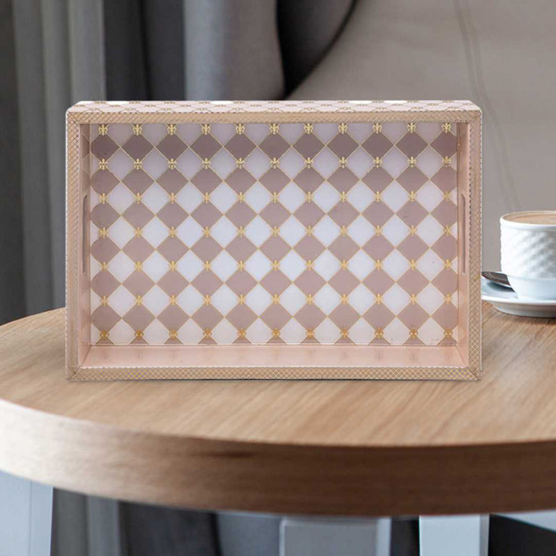 Gingham Cappuccino Serving Tray medium