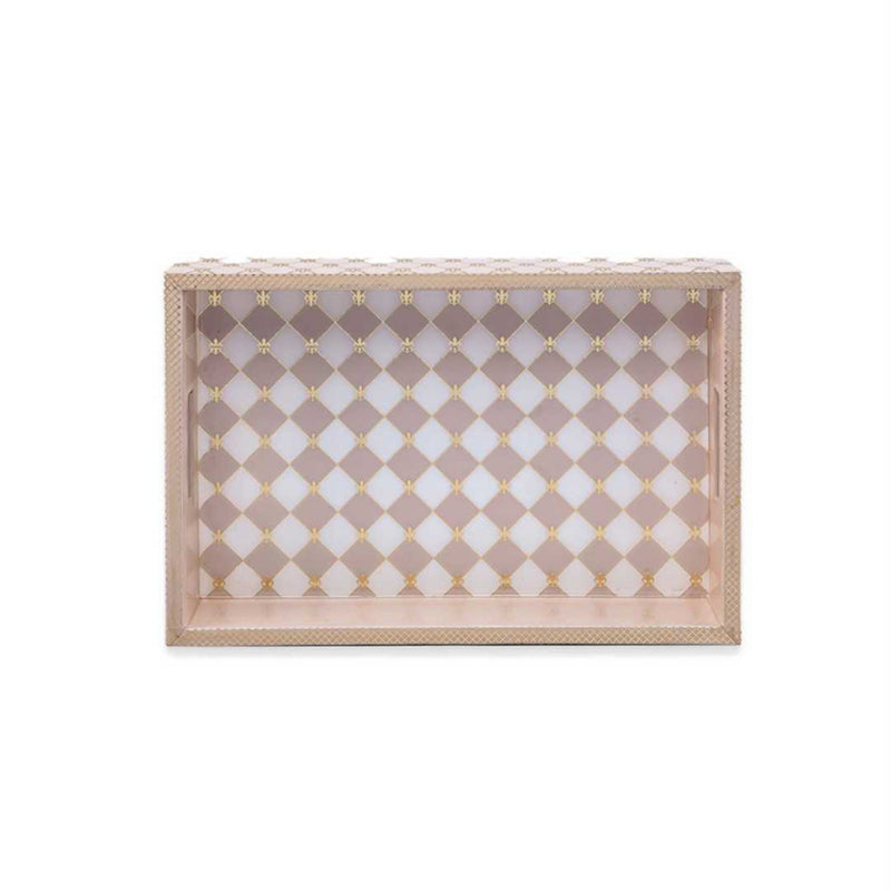 Gingham Cappuccino Serving Tray large