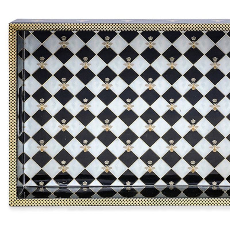 Gingham Bee Serving Tray large