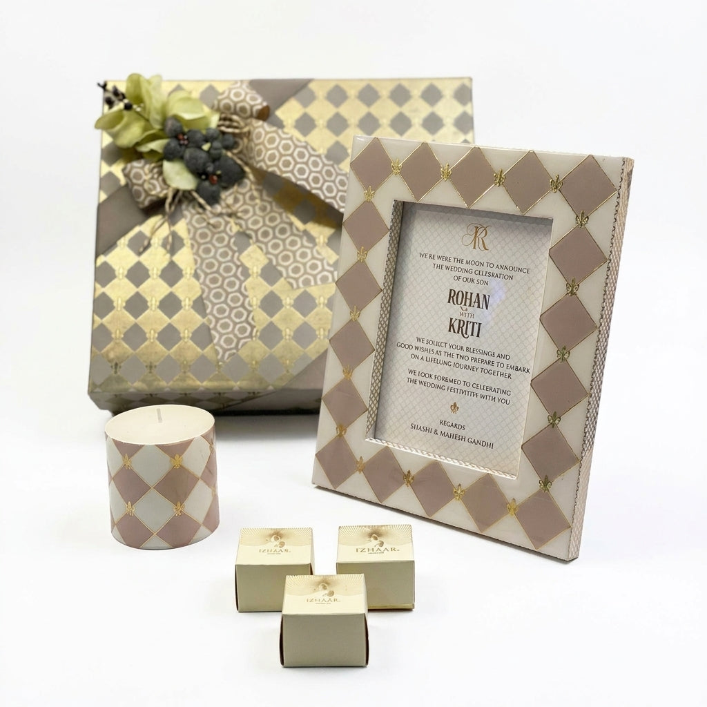 Luxury Gift Hamper with Photo Frame, Candle & Chocolates.