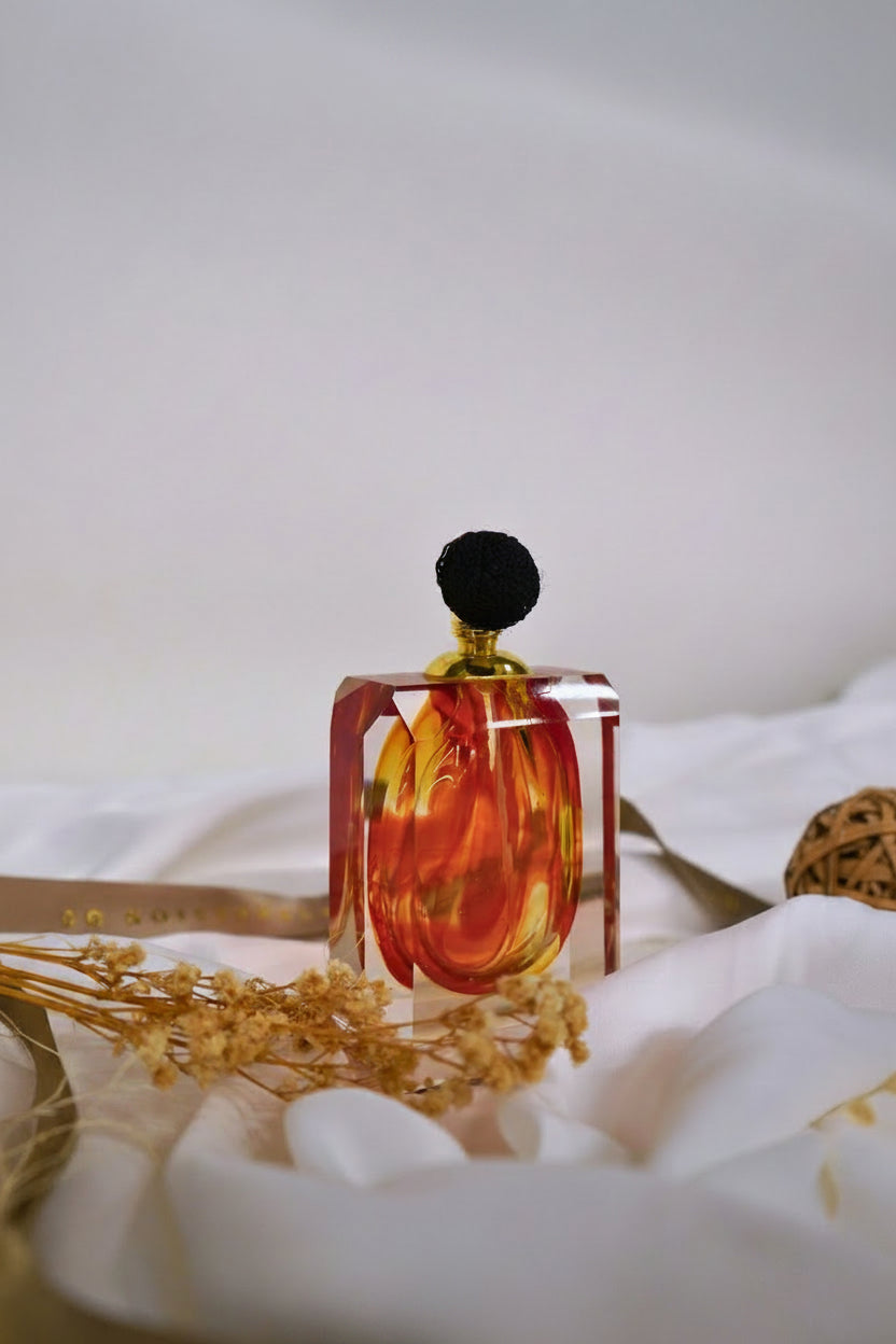 Flame-Infused Artisan Fragrance Flask.