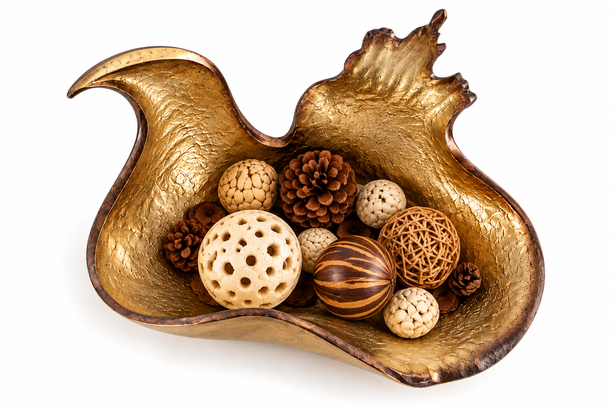 Izzhaar Antique Gold Sculptural Centrepiece Bowl