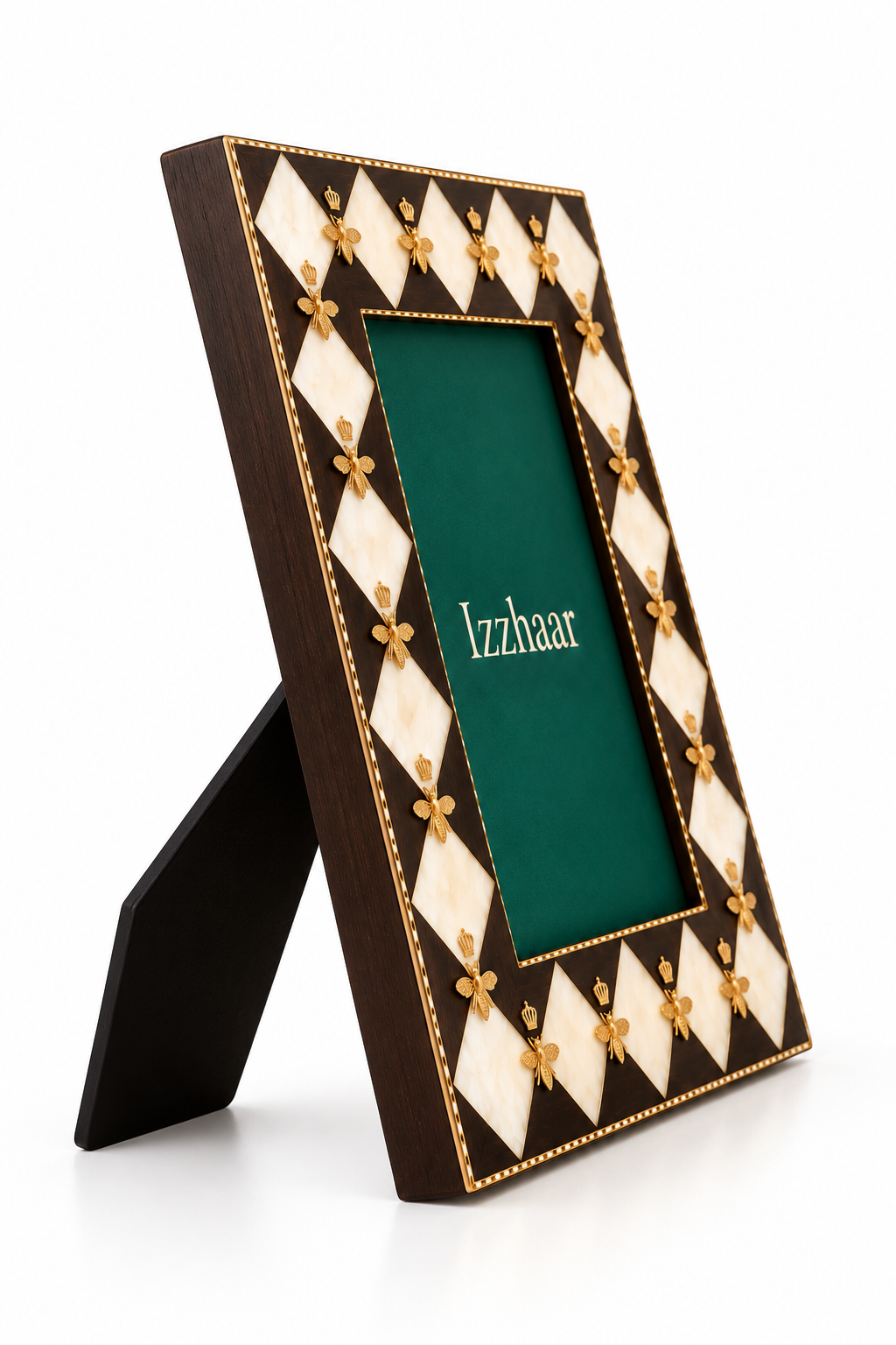 Izzhaar Royal Bee Motif Black & Ivory Photo Frame