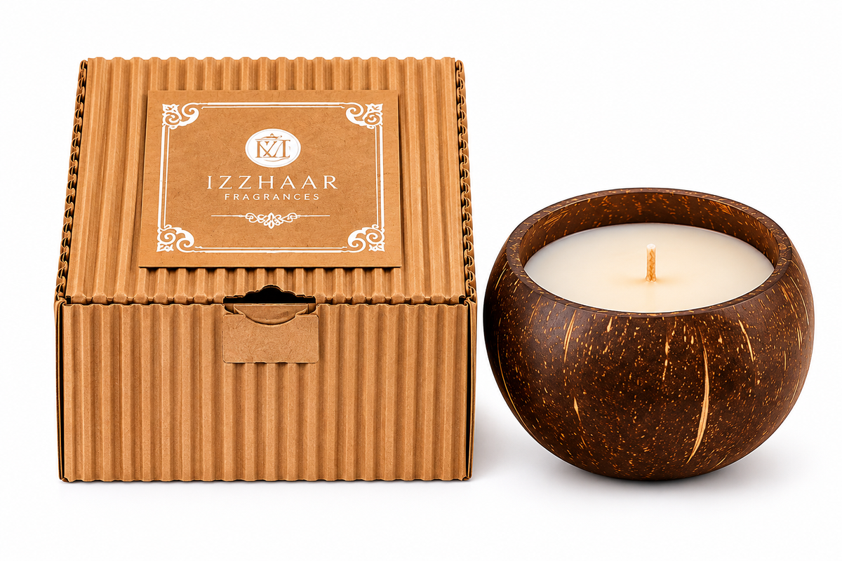 Izzhaar Natural Coconut Shell Scented Candle