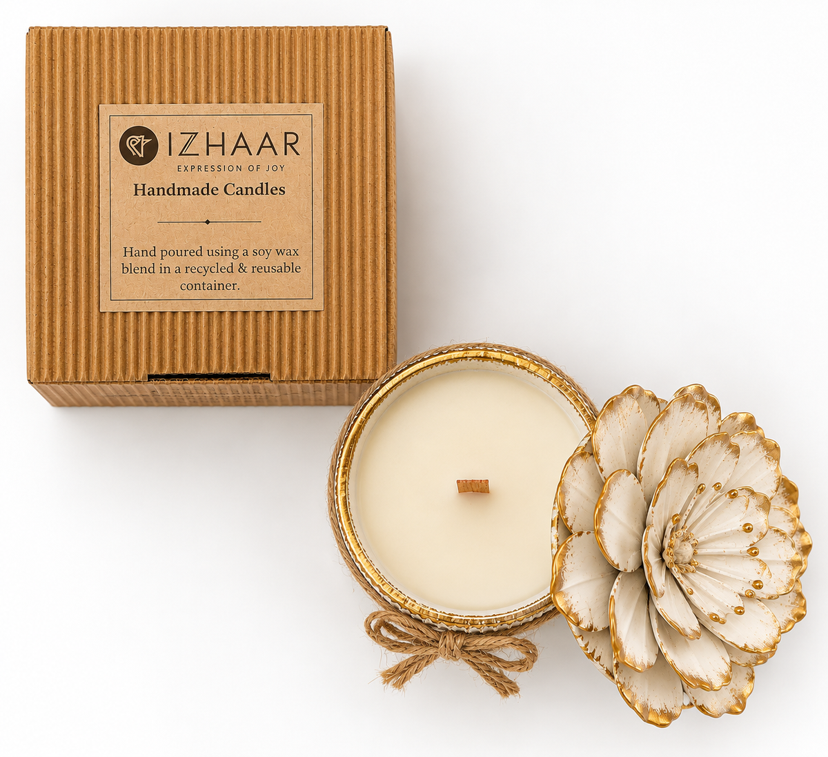 Izzhaar White Hibiscus Scented Decorative Candle