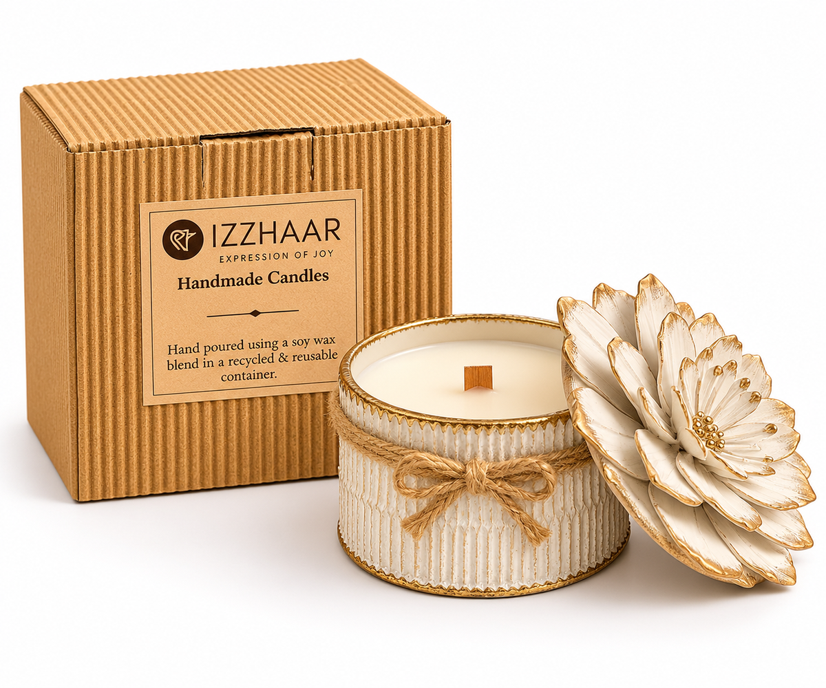 Izzhaar White Hibiscus Scented Decorative Candle