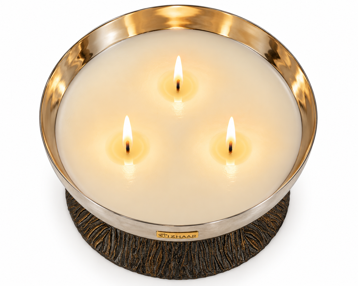 Izzhaar Regal Glow Three-Wick Candle Bowl