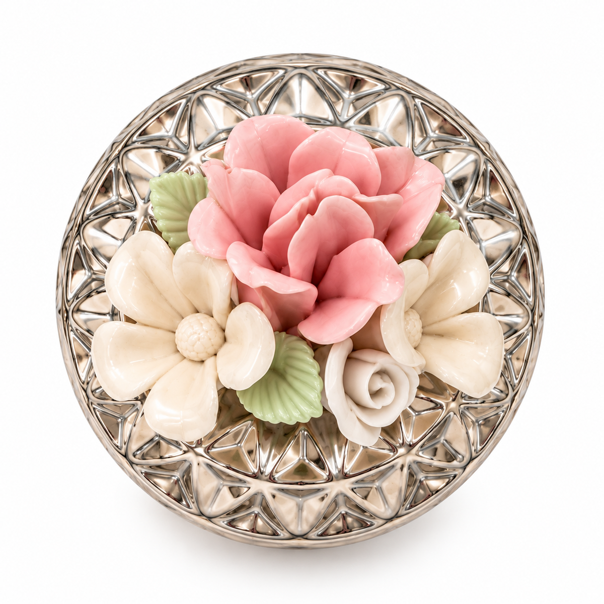 Izzhaar Silver Blossom Trinket Jar