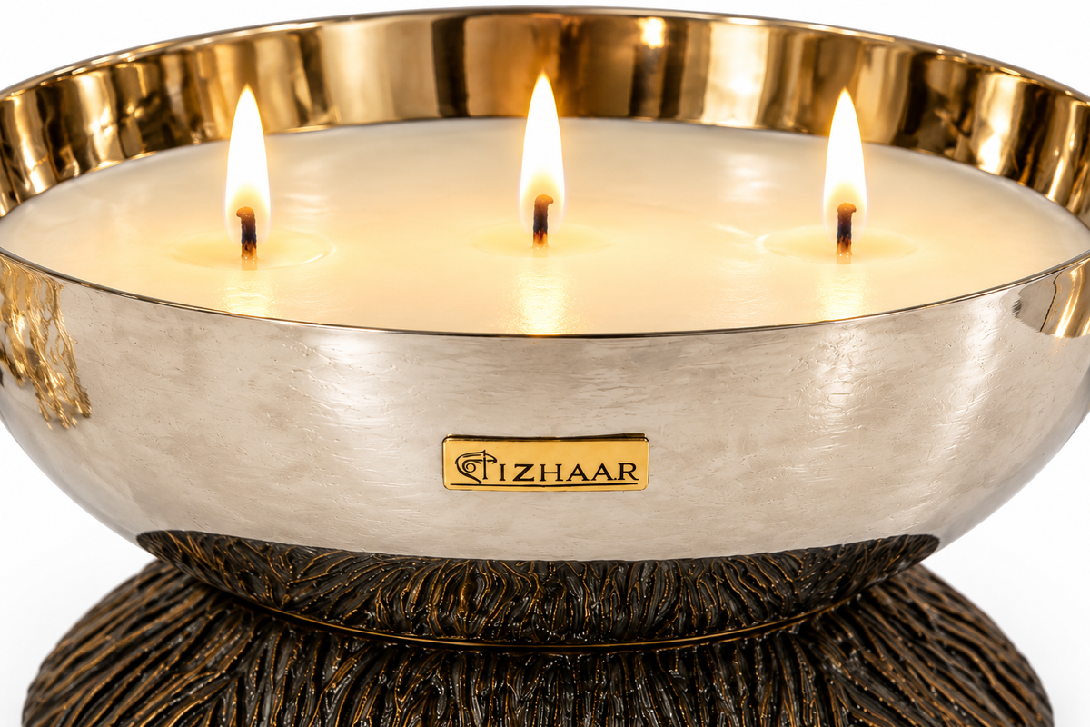 Izzhaar Regal Glow Three-Wick Candle Bowl