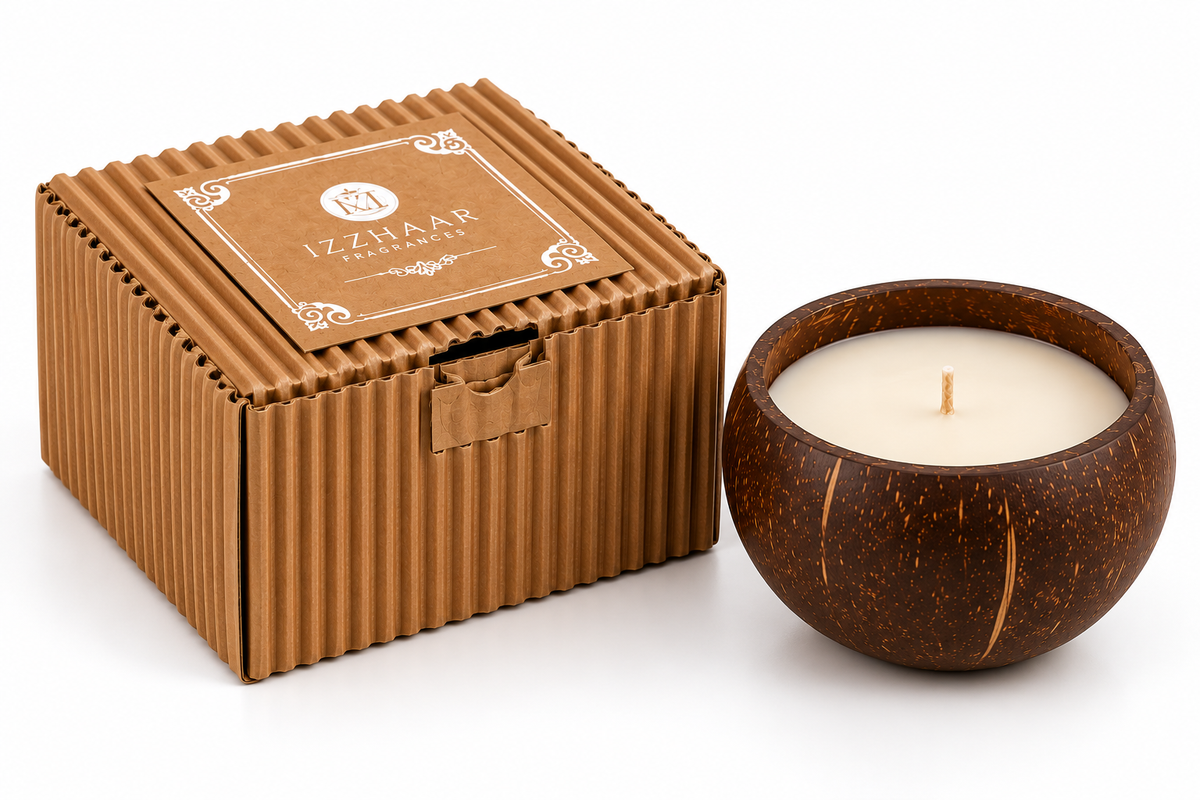 Izzhaar Natural Coconut Shell Scented Candle