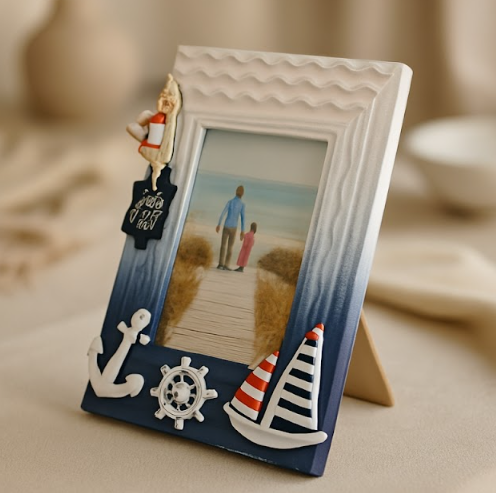 Izzhaar Nautical Theme Photo Frame – Anchor & Sailboat Design
