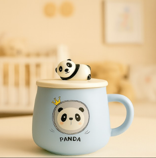 Izzhaar “Little Panda Snuggle Mug” with Ceramic Panda Lid